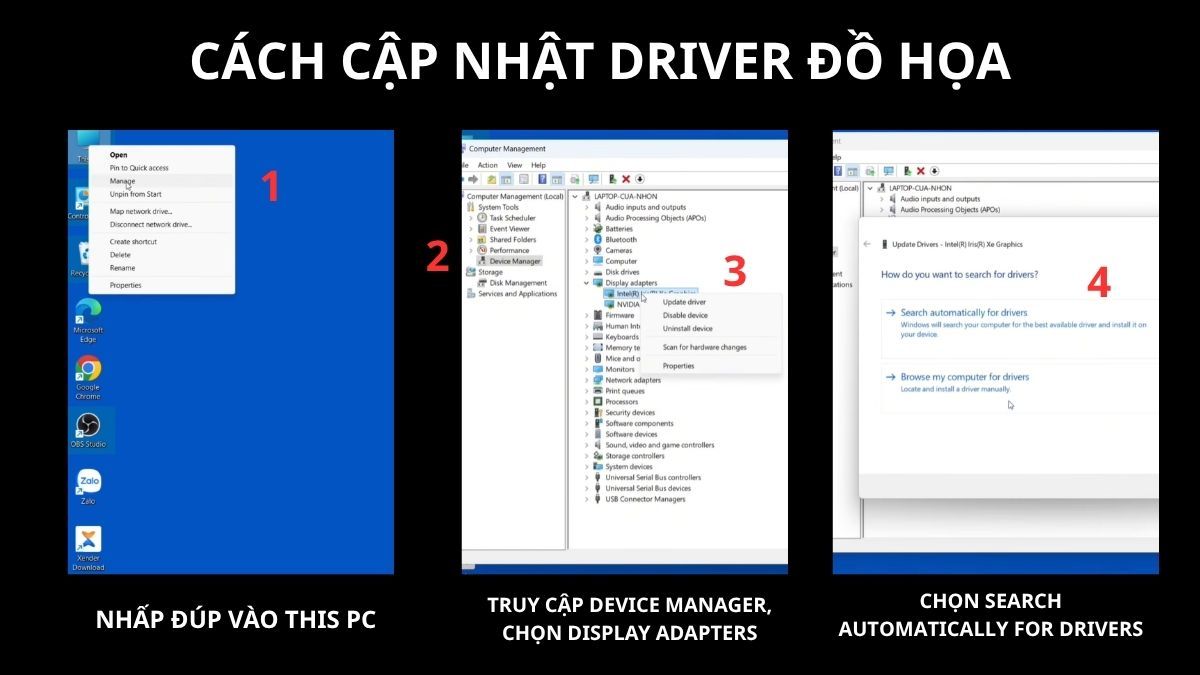 Cách xoay màn hình máy tính bằng Graphics Control Panel trên Intel Control Graphics