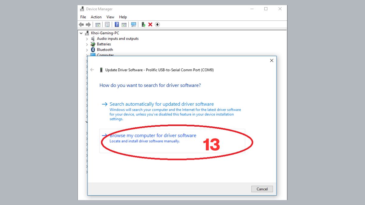 Tiến hành cập nhật Driver (Update Driver)