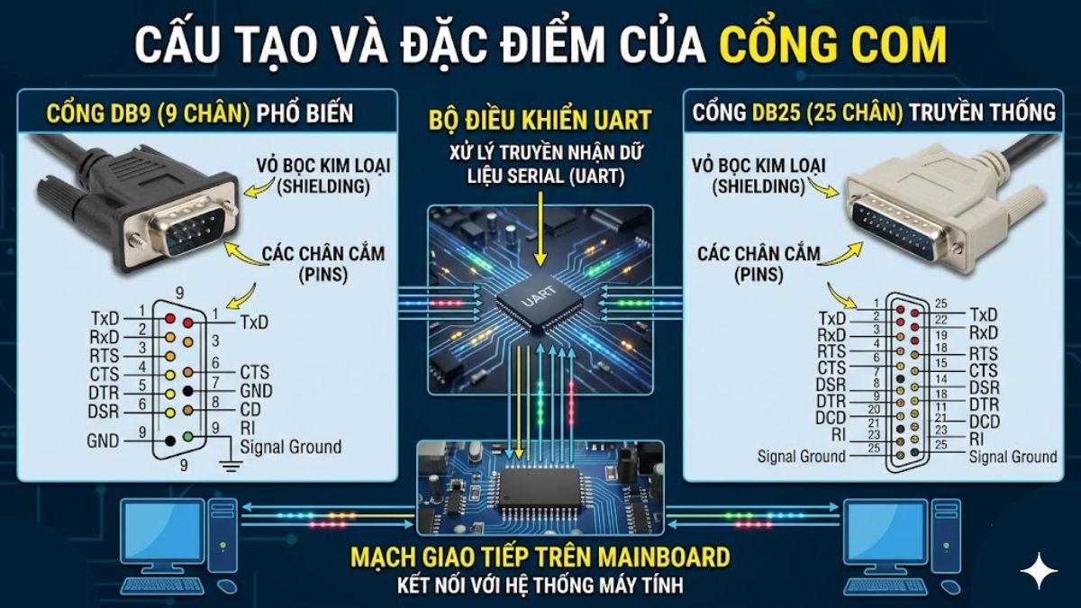 Cấu tạo và đặc điểm của cổng COM
