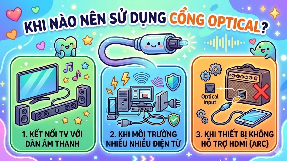 Khi nào nên sử dụng cổng Optical?