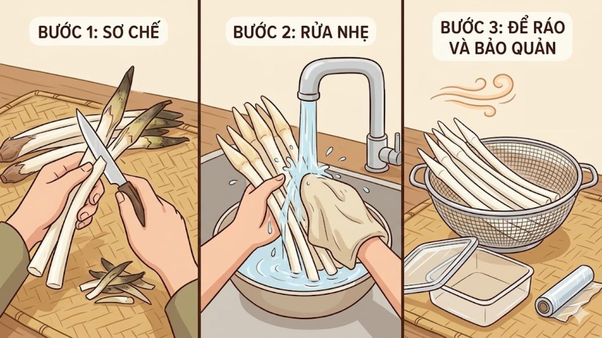 Sơ chế ngó sen trước khi bảo quản