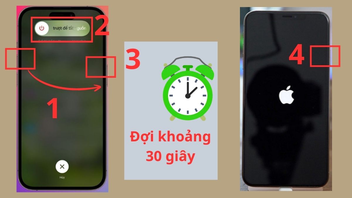 Khởi động lại điện thoại iPhone 14 Pro Max