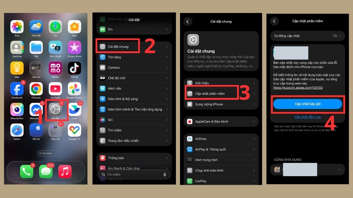 Cập nhật phiên bản iOS mới nhất