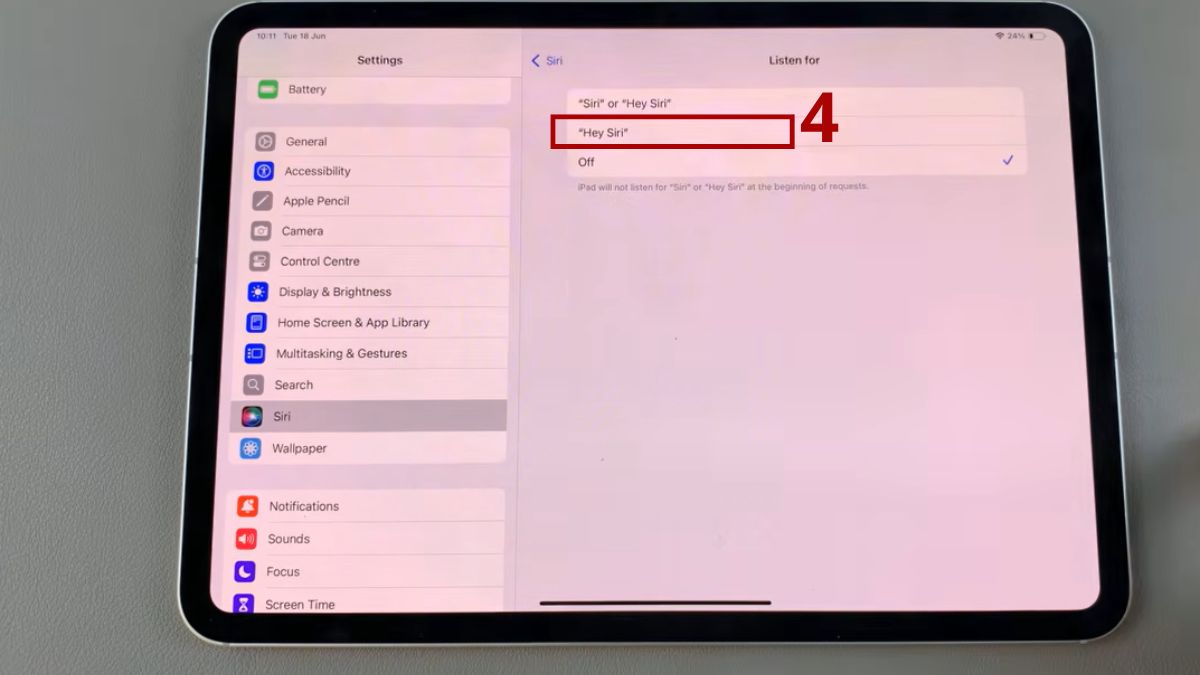 Sử dụng Siri và tính năng trên iPadOS 18