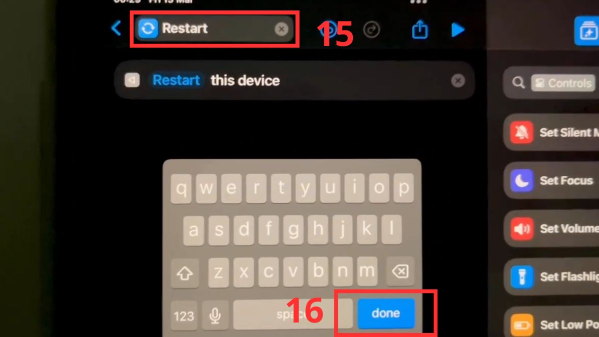 Cách tạo Phím tắt (Shortcuts) khởi động lại iPad