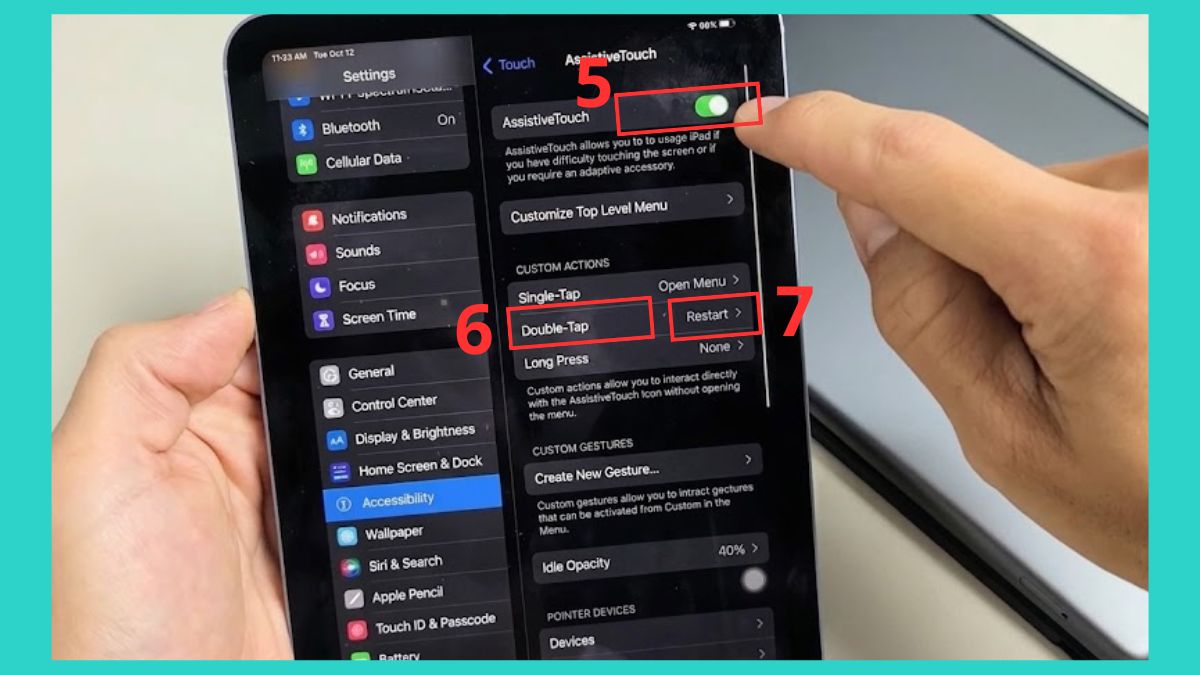 Sử dụng nút Home ảo AssistiveTouch và Cài đặt