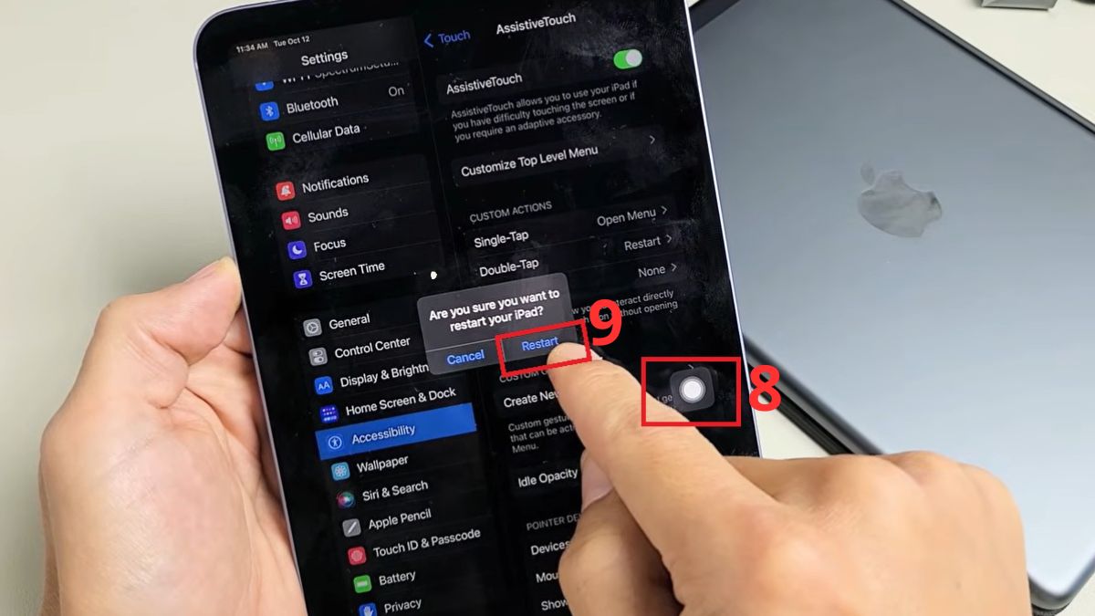 Sử dụng nút Home ảo AssistiveTouch và Cài đặt