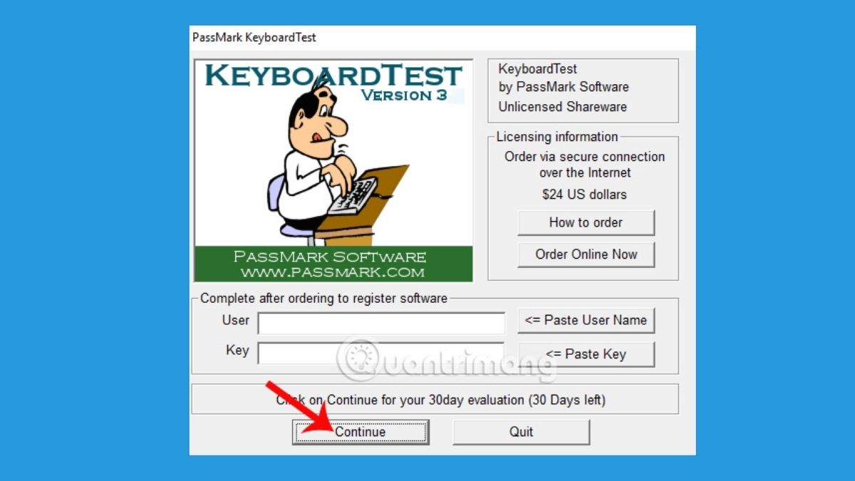 Cách kiểm tra bàn phím laptop bằng phần mềm PassMark KeyboardTest