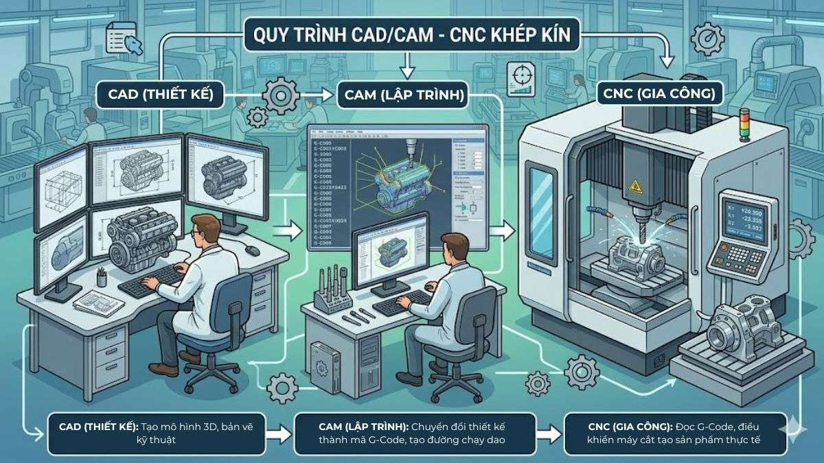 CAD/CAM và CNC có mối quan hệ như thế nào? 