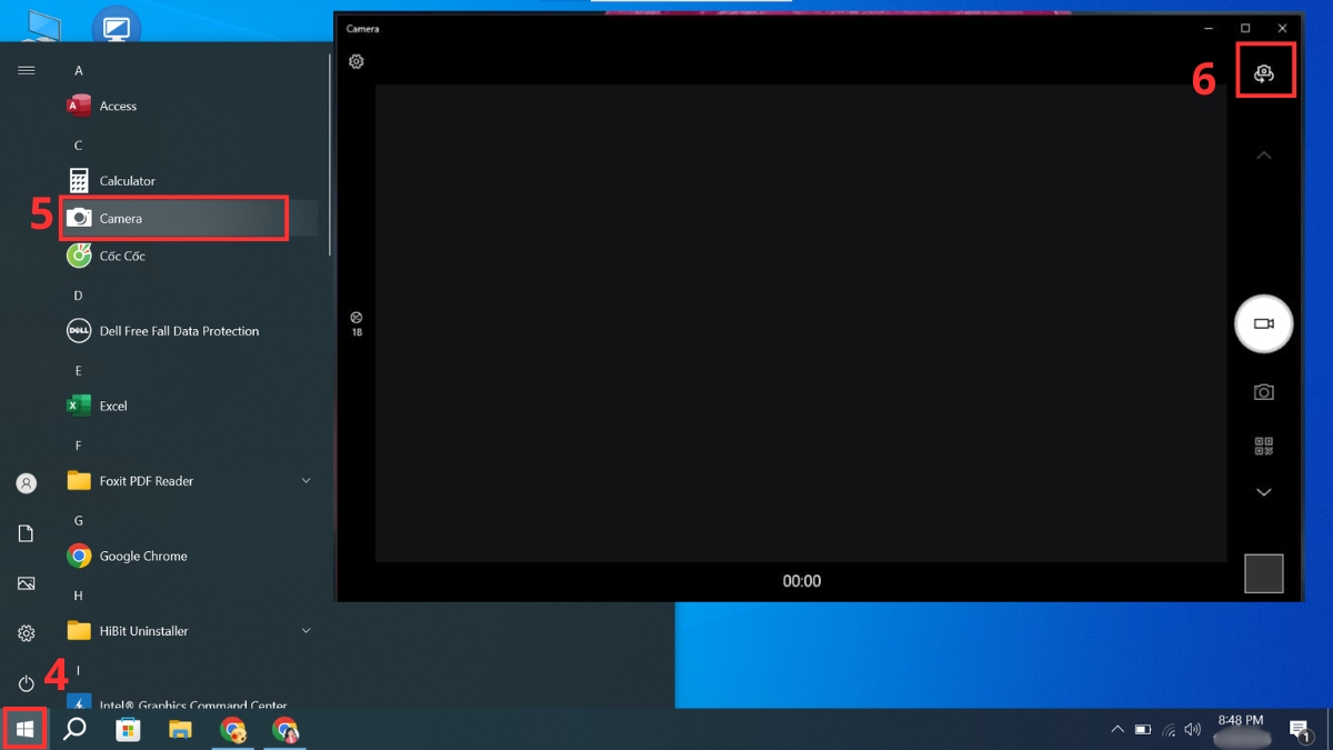 Dùng webcam rời để kiểm tra