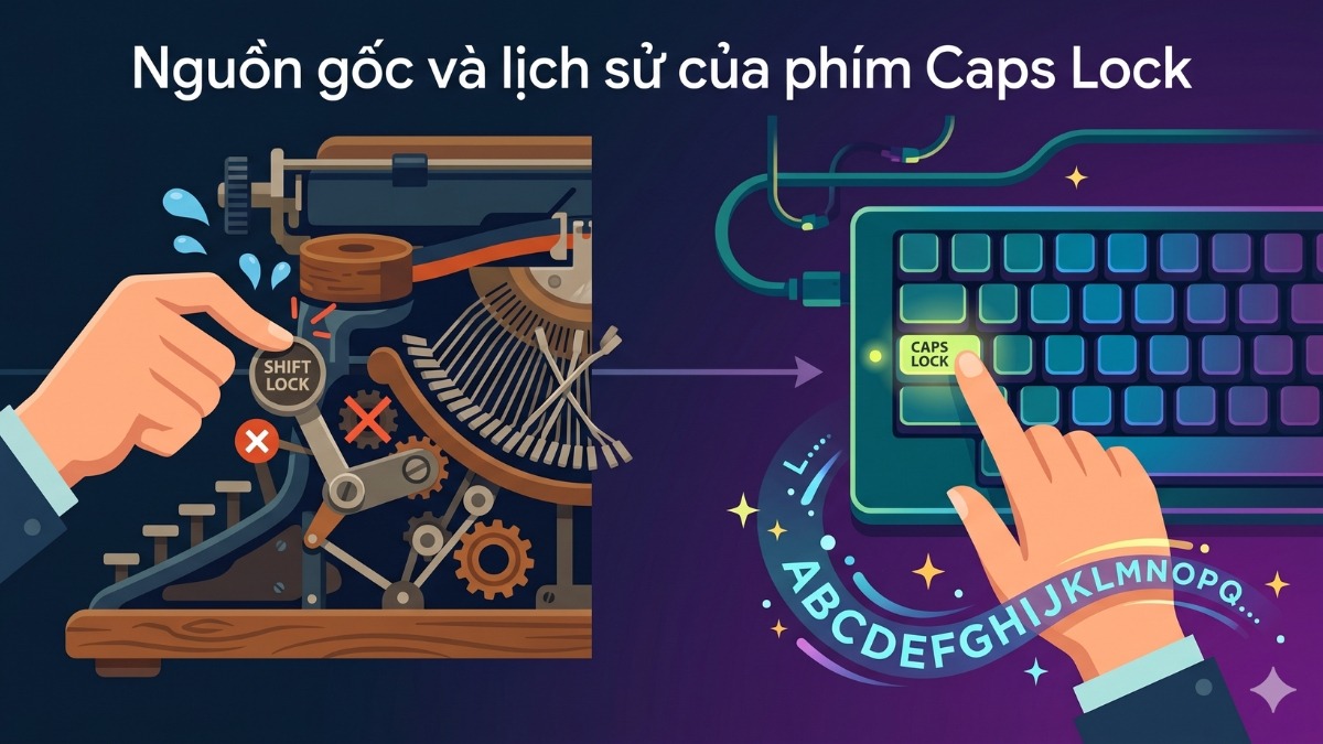 Nguồn gốc và lịch sử của phím Caps Lock