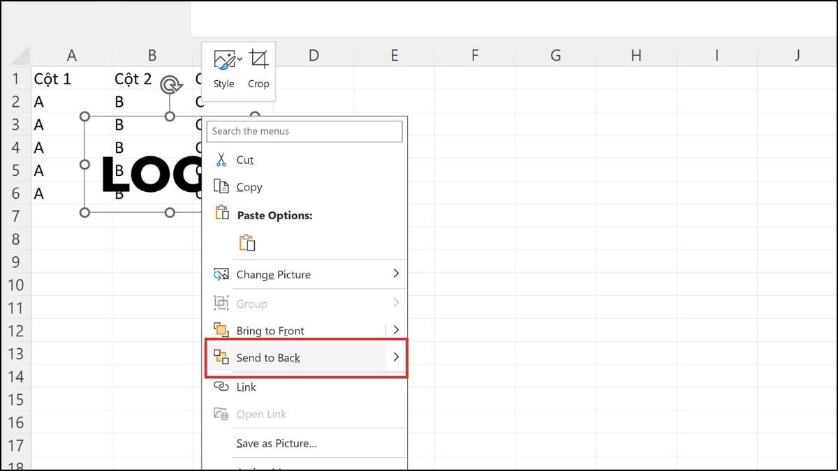 Lỗi Logo che mất dữ liệu