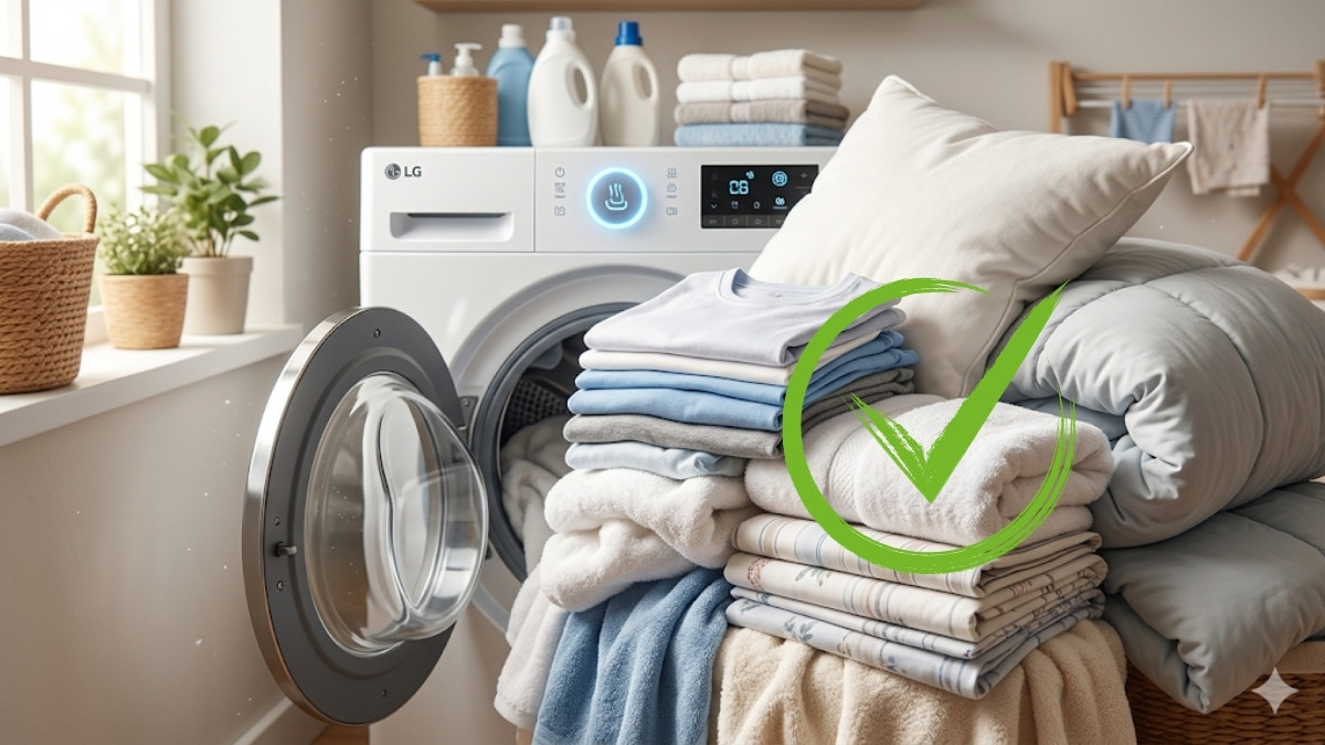 Vải cotton, ga giường phù hợp sấy để tơi xốp, sạch khuẩn  là những loại vải có thể sử dụng máy sấy