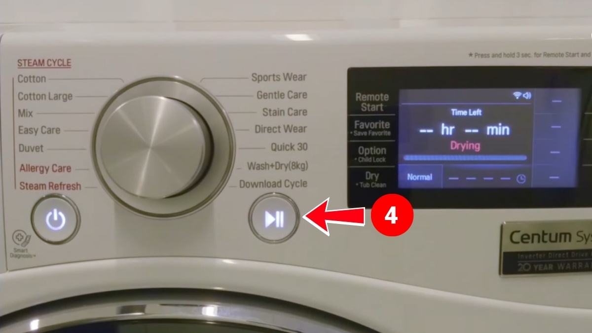 Hướng dẫn sử dụng chế độ sấy máy giặt LG cửa ngang đúng cách