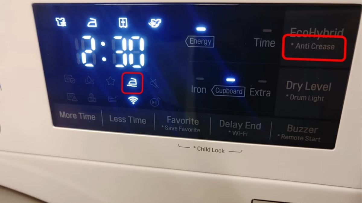 Sử dụng chế độ chống nhăn của máy