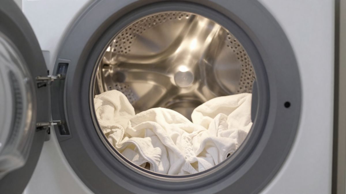 Cho quần áo vào lồng giặt của máy giặt Toshiba