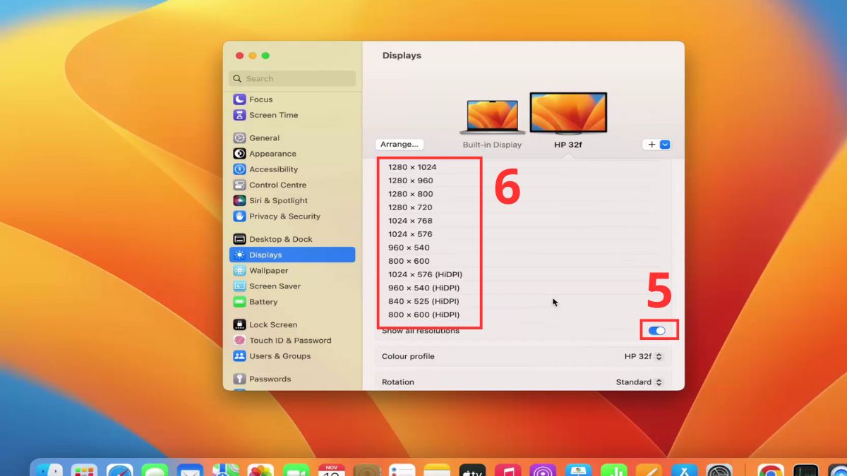 Chỉnh độ phân giải màn hình ngoài cho Macbook