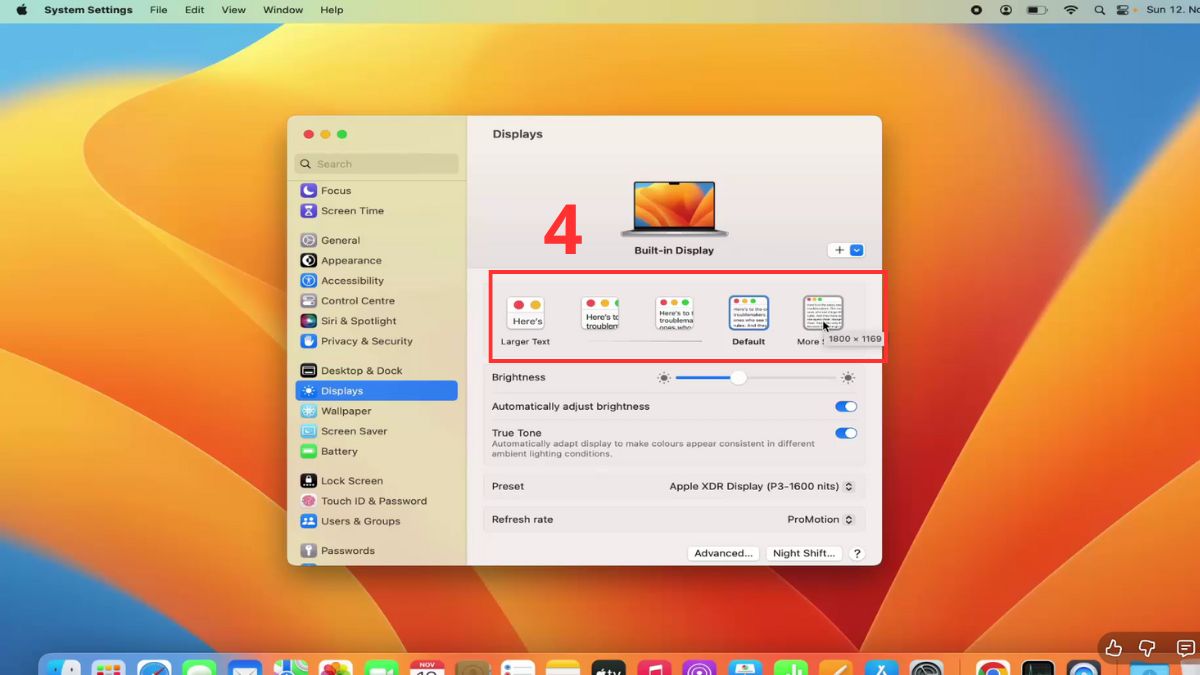 Chỉnh độ phân giải màn hình Macbook