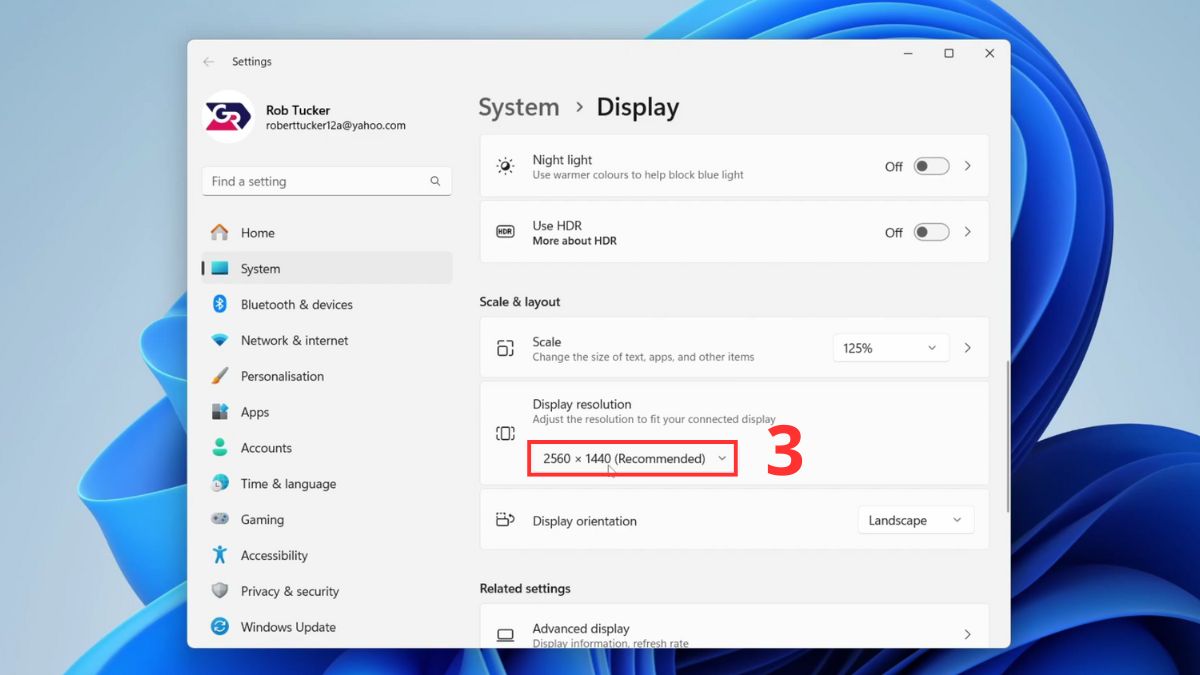 Chỉnh độ phân giải màn hình ngoài cho Windows