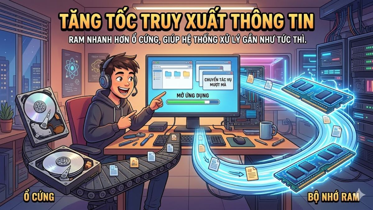 Bộ nhớ giúp tăng tốc độ truy xuất thông tin
