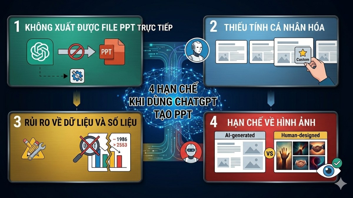 Những hạn chế khi dùng ChatGPT tạo PPT