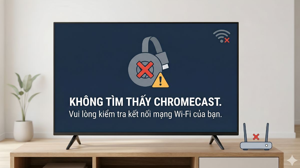 Lỗi không tìm thấy thiết bị Chromecast