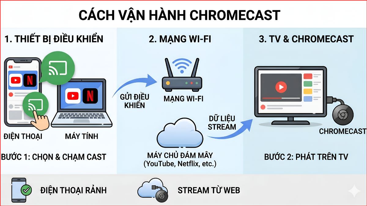 Nguyên lý hoạt động của Chromecast