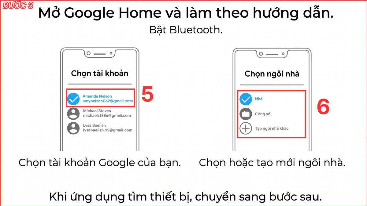 Mở thiết lập thiết bị