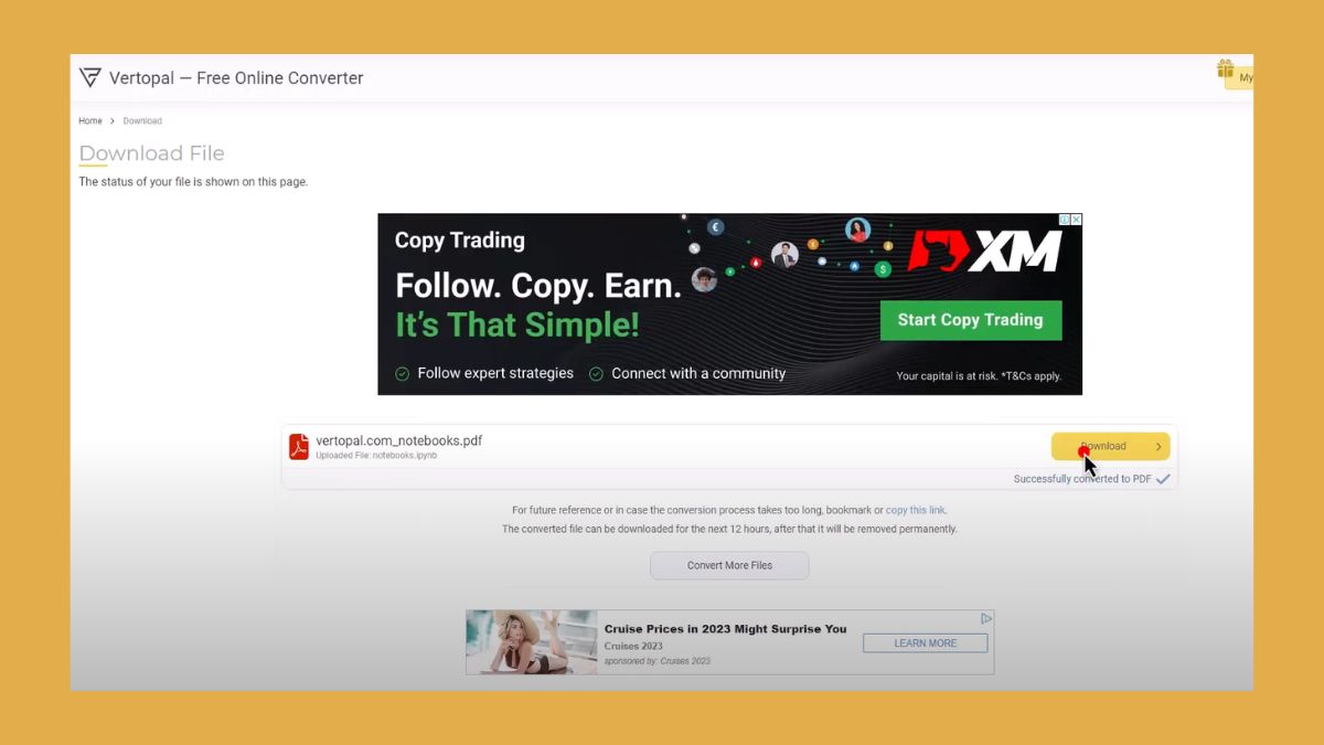 Sử dụng công cụ online để chuyển đổi từ IPYNB sang PDF
