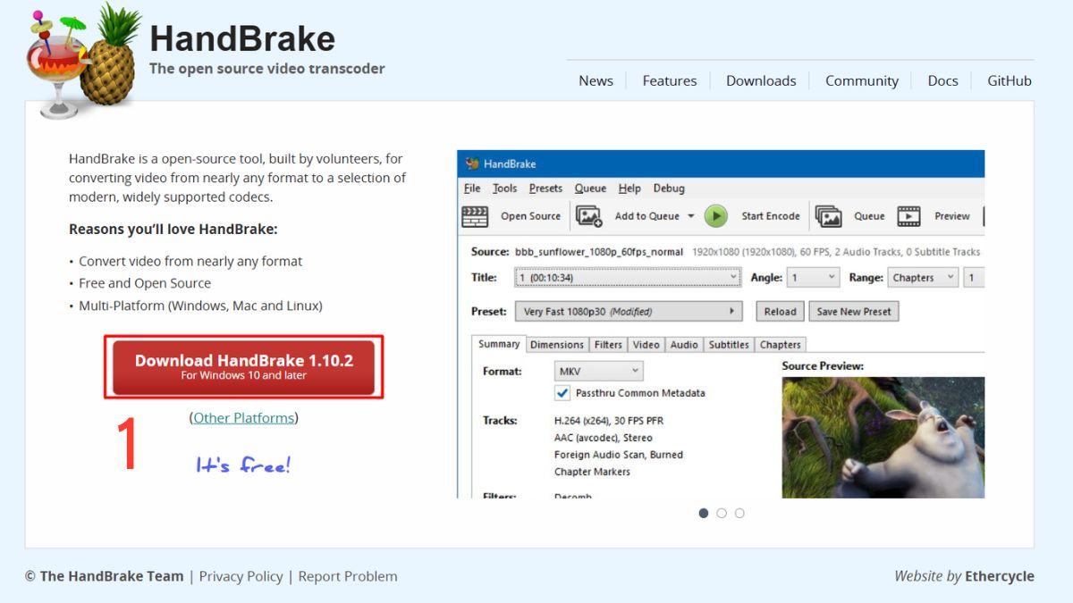 Dùng phần mềm HandBrake chuyển MKV sang MP4