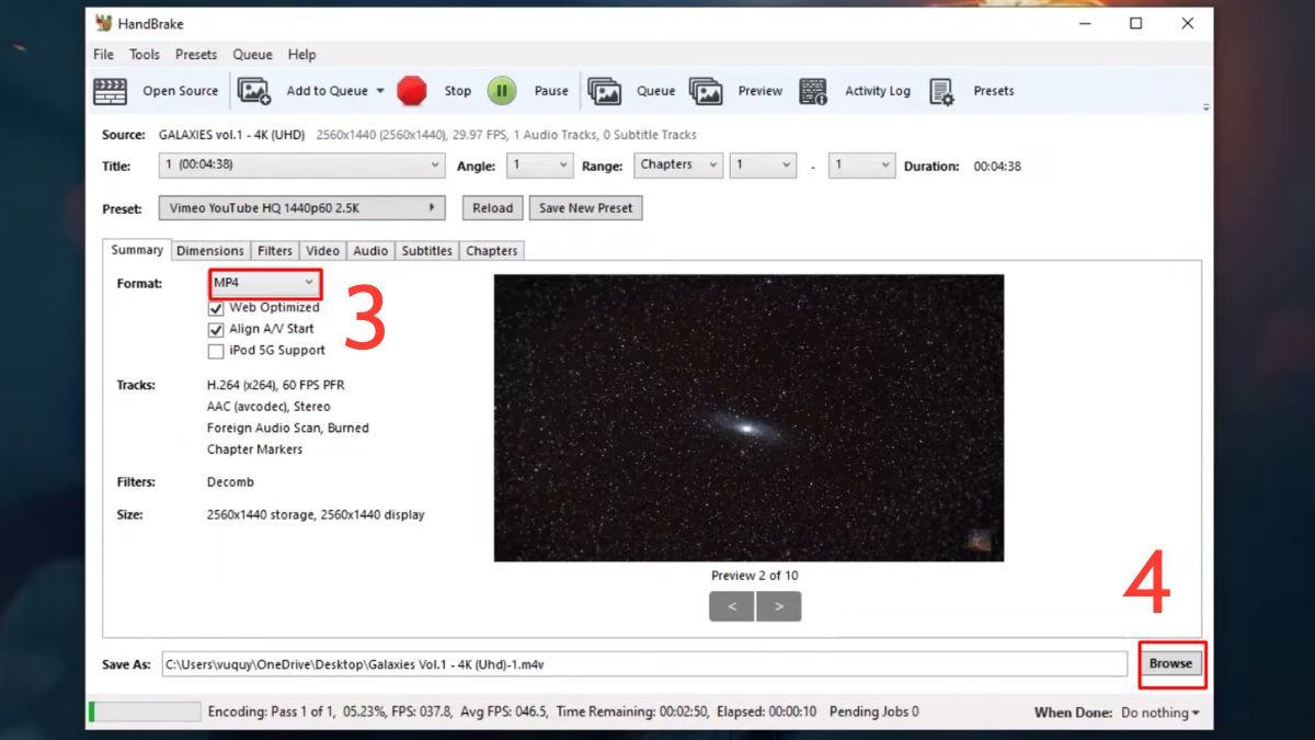 Dùng phần mềm HandBrake chuyển MKV sang MP4