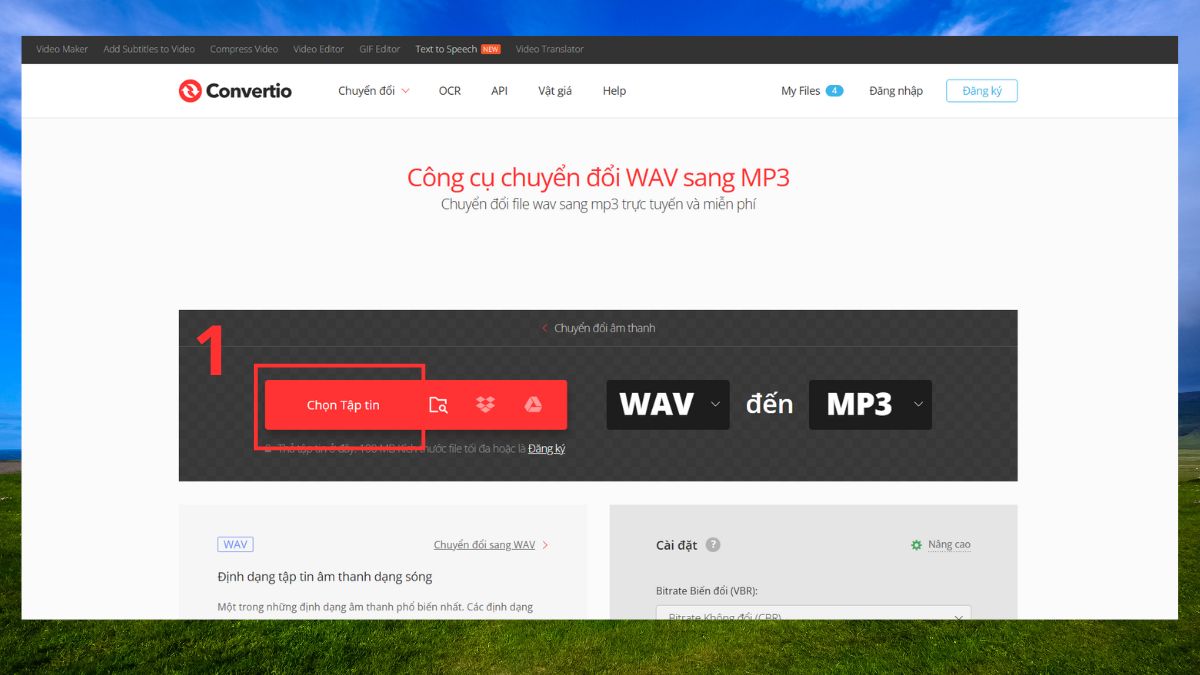 Sử dụng công cụ chuyển đổi WAV sang MP3 online