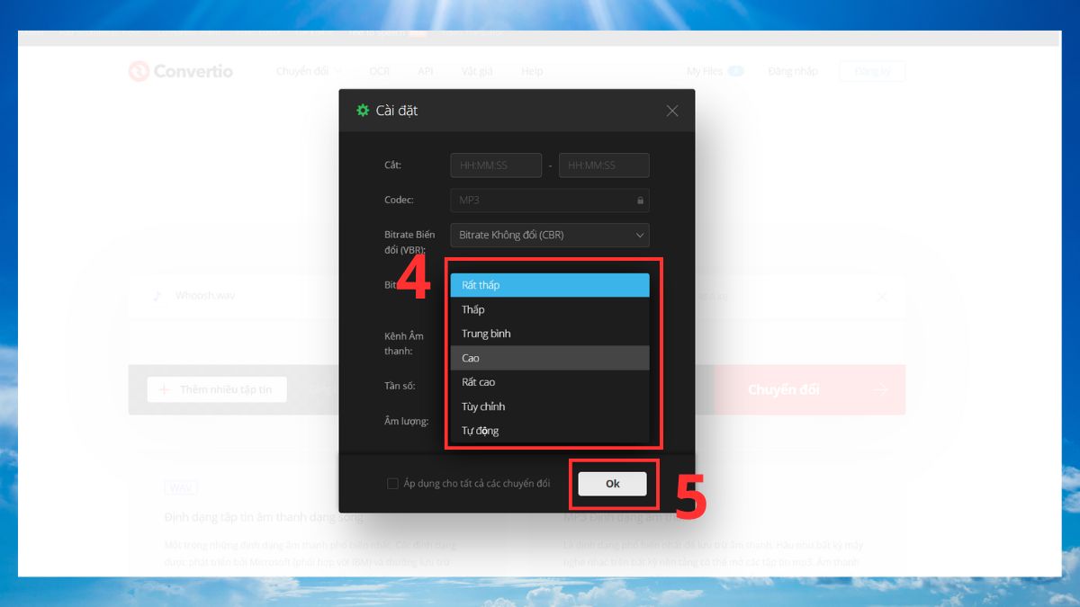 Sử dụng công cụ chuyển đổi WAV sang MP3 online