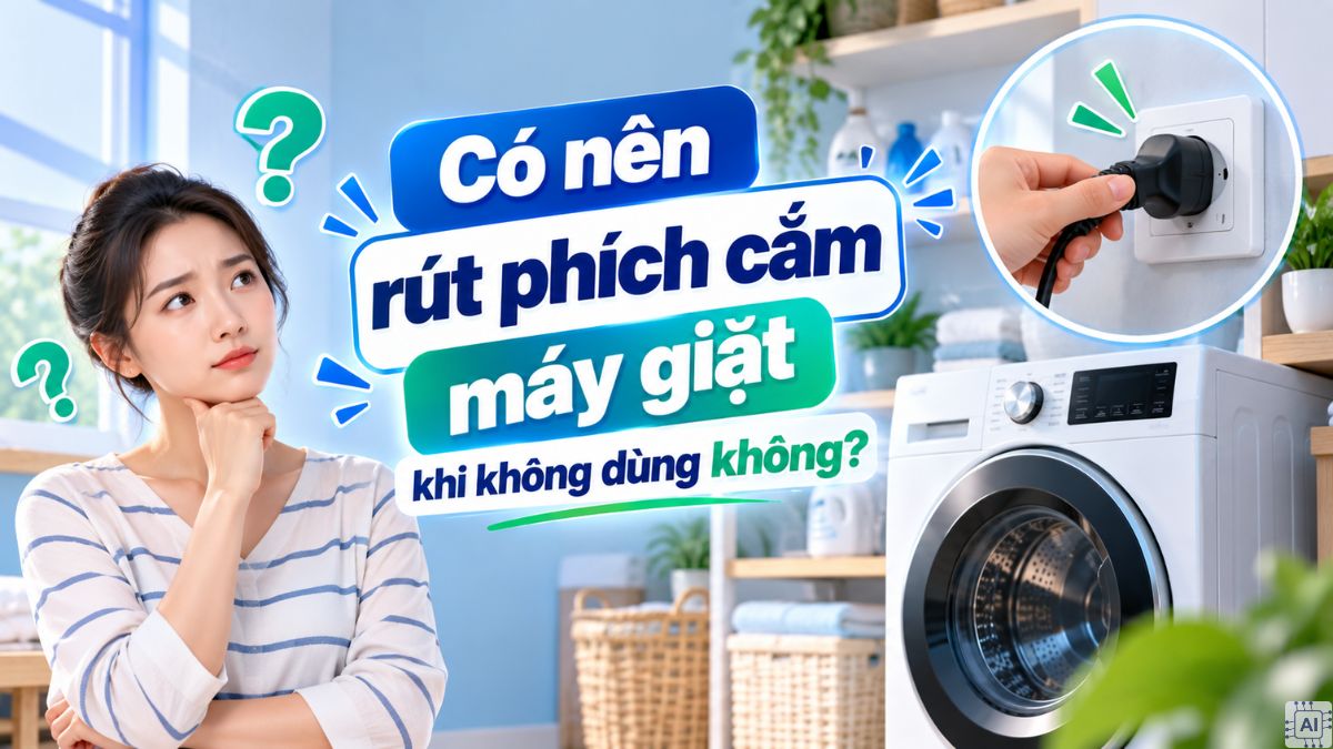 Giải đáp: Có nên rút phích cắm máy giặt khi không dùng không?