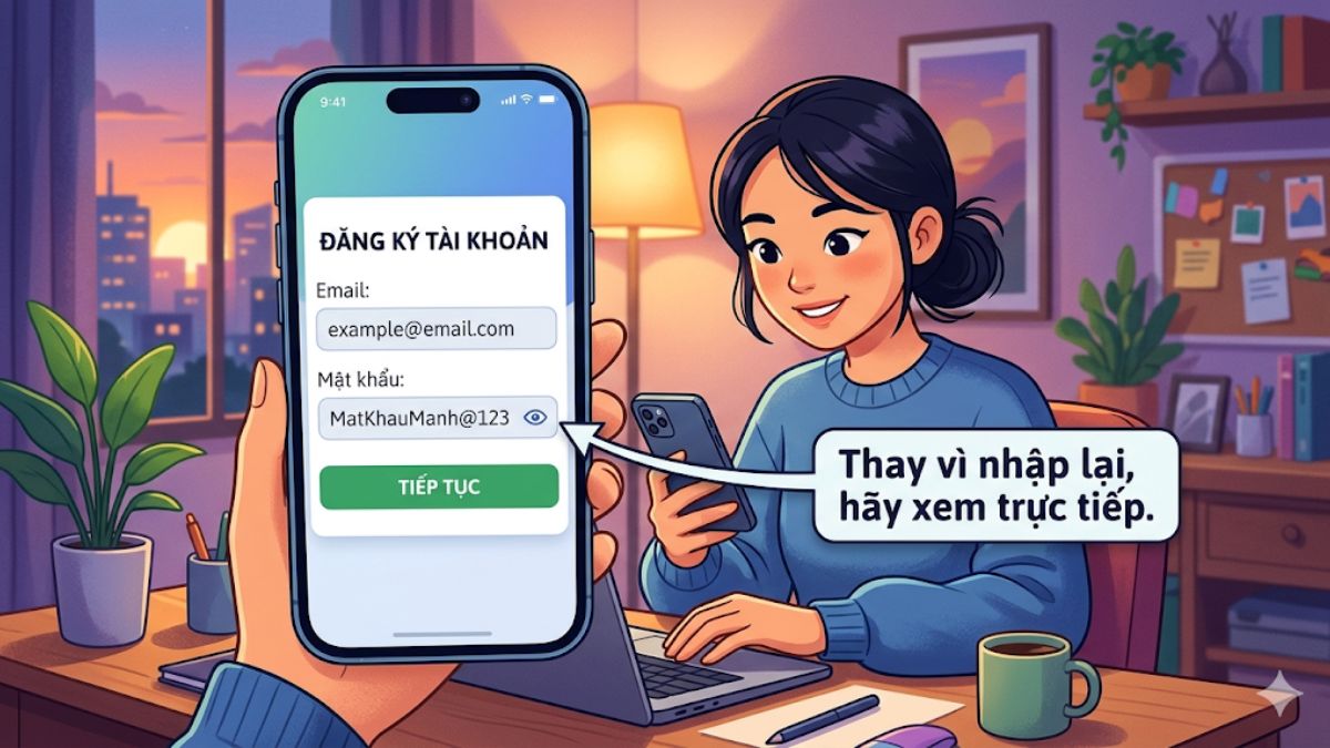 Hiển thị mật khẩu là một giải pháp thay thế việc confirm password hiệu quả