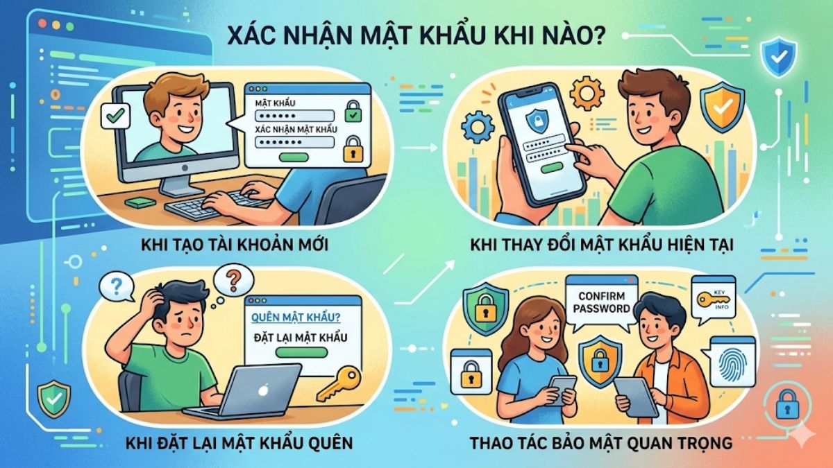 Những trường hợp cần xác nhận mật khẩu