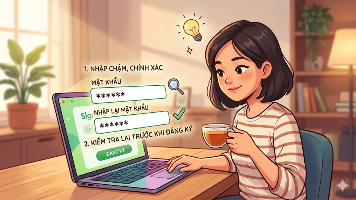 Kiểm tra lại mật khẩu trước khi submit