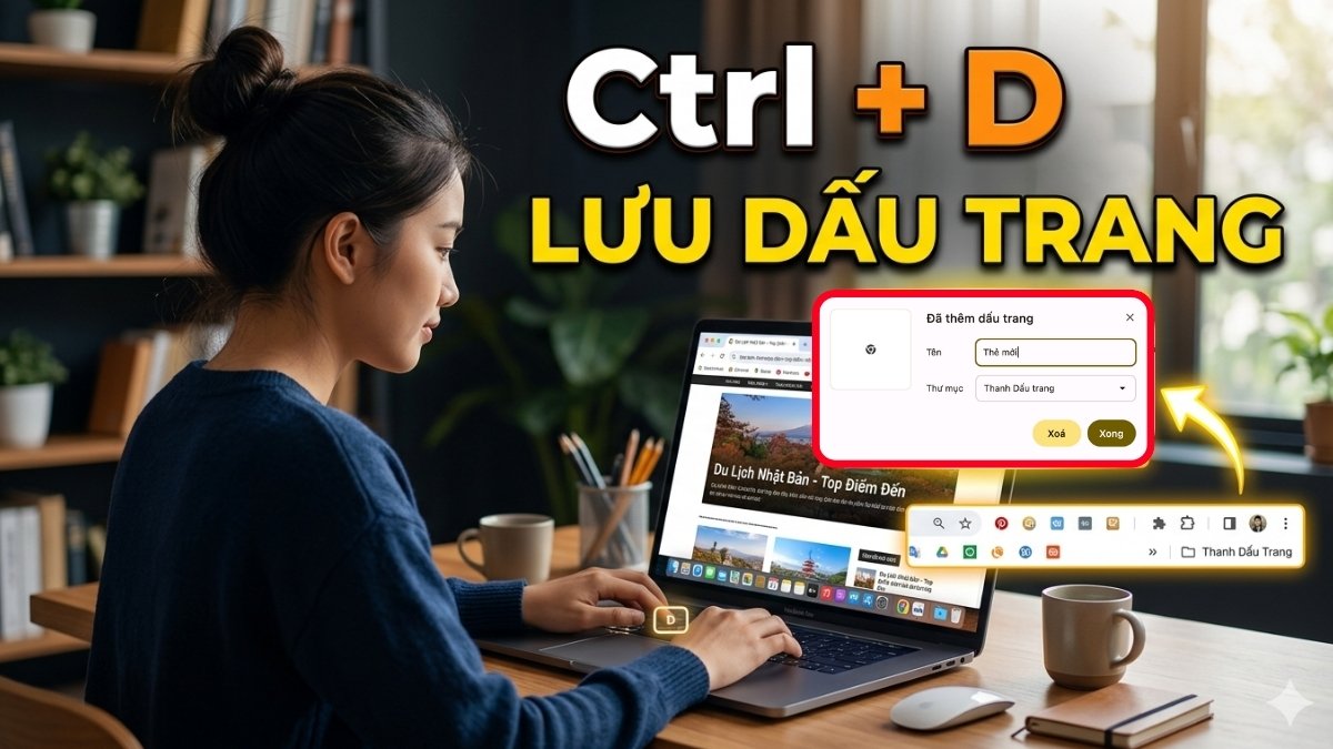 Phím tắt Ctrl + D trong trình duyệt