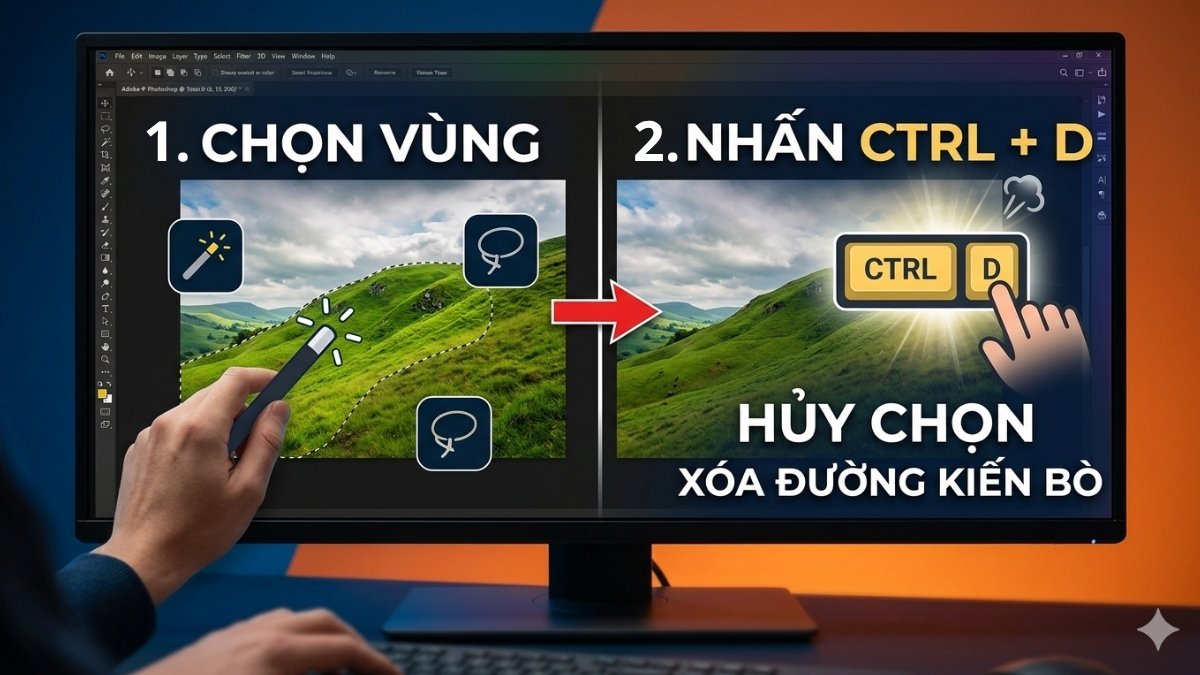 Ctrl + D trong Photoshop