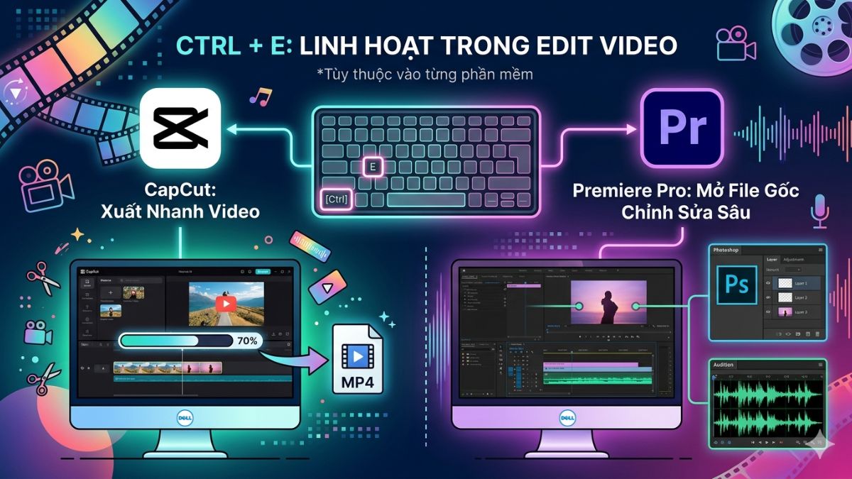 Ctrl + E trong phần mềm chỉnh sửa video