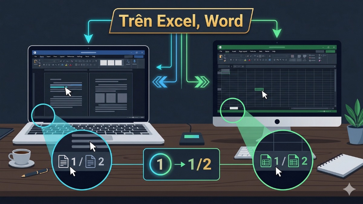 Current Page trong Excel, Word