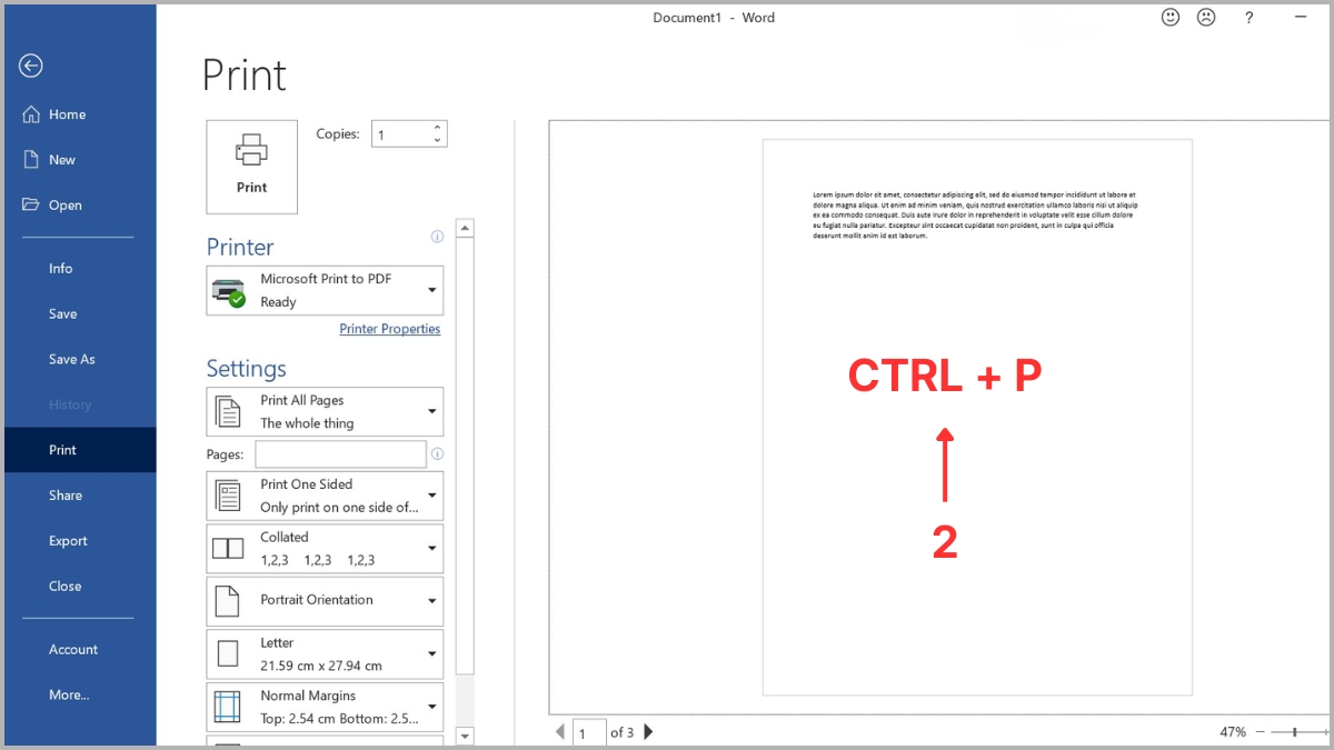 Cách in current page trong Word