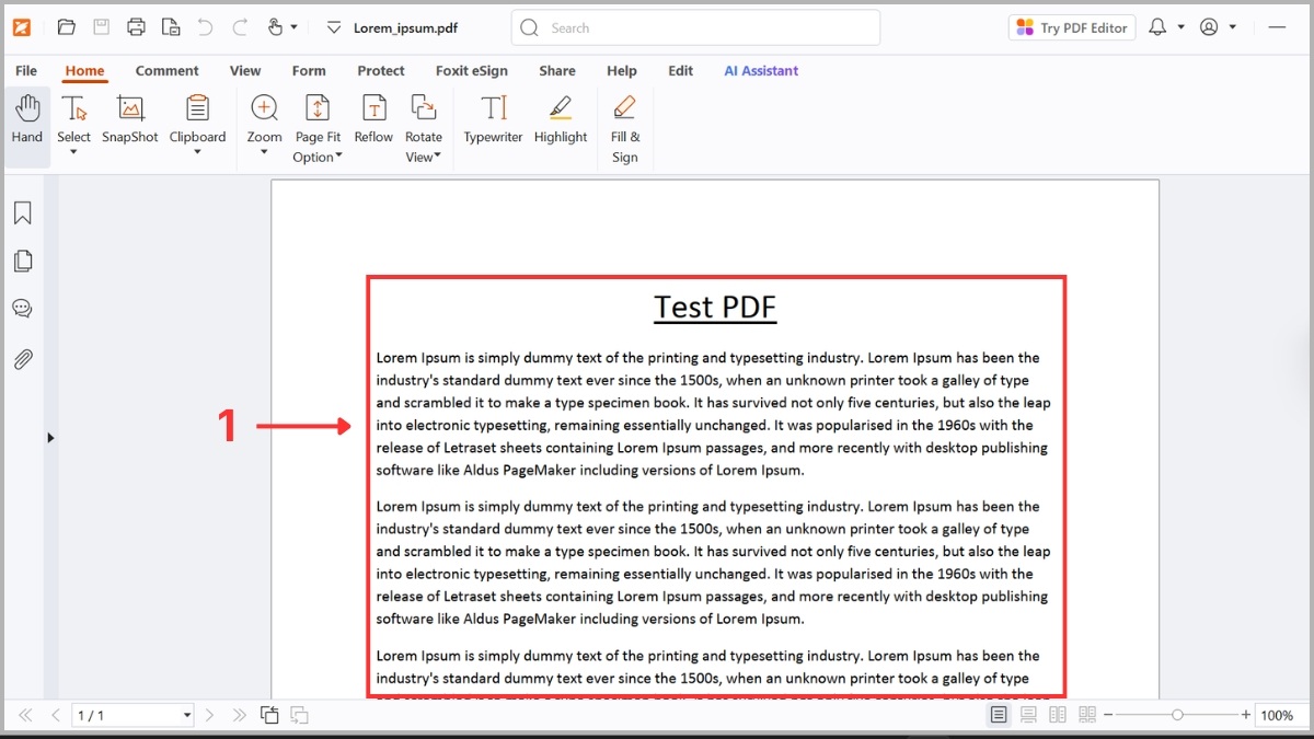 Cách in current page bằng file PDF