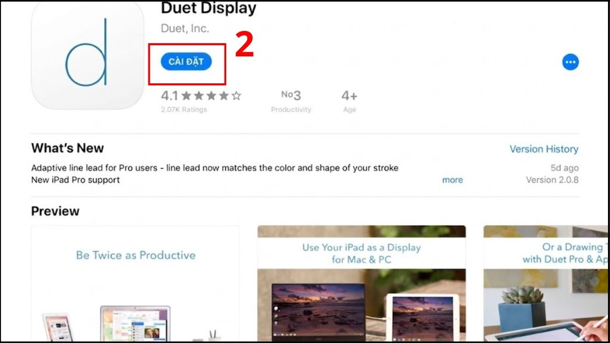 Sử dụng phần mềm Duet Display để dùng iPad làm màn hình phụ