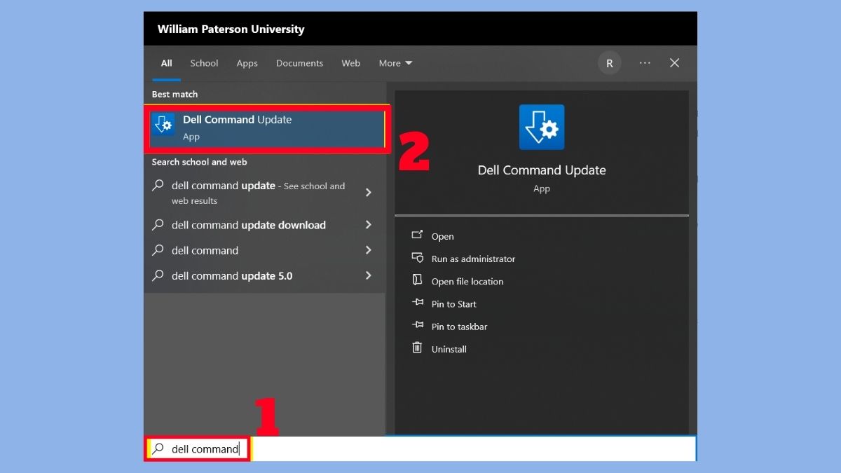 Dell Command Update Quét và cài bản cập nhật