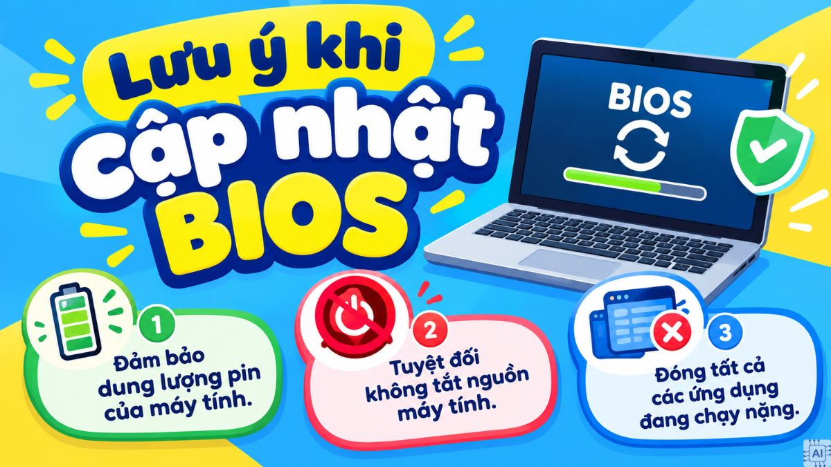 Lưu ý khi cập nhật BIOS Dell Command Update