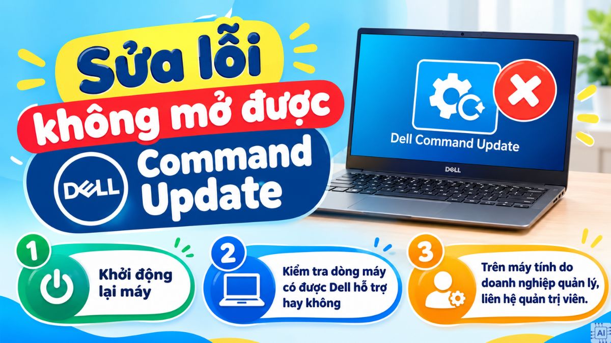 Một số cách khắc phục lỗi không mở được Dell Command Update