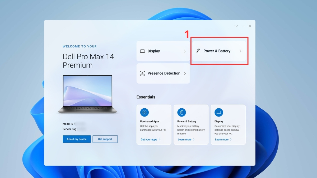 Thiết lập sạc pin cho laptop với Dell Optimizer
