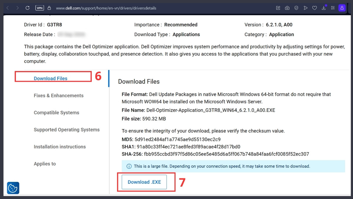 Tải Dell Optimizer từ trang chính thức của Dell