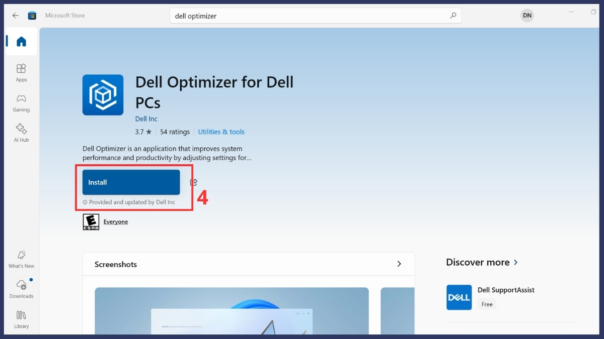 Tải phần mềm Dell Optimizer thông qua Microsoft Store chính thức